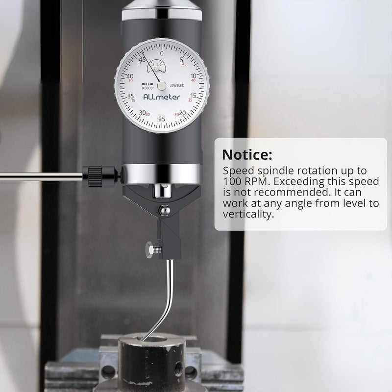 ALLmeter Store Coaxial Centering Dial Test Indicator,0-0.15" Range with 0.0005" Resolution,Co-Ax Indicator for Milling and Boring Machines,3/8" Clamping Mounting Shank for Precision Center Testing - Image 3